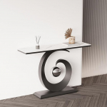 T&ouml;&ouml;stuslik konsoollaud - kaasaegne stiilse metallraamiga sissep&auml;&auml;sulaud, esiku m&ouml;&ouml;bel elutuppa, magamistuppa, kodukontorisse, lihtne kokkupanek (must, 39,5 x 12 tolli)