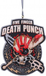 Nemesis Now Five Finger Death Punch rippuv j&otilde;ulukaunistus 9,5 cm, vaik punane, ametlikult litsentseeritud Five Finger Death Punch j&otilde;ulukaunistus, valatud vaigust, k&auml;sitsi v&auml;rvitud.