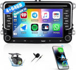 SIXTOP [4G + 64G] Android 13 Bluetooth autoraadio VW Golf 5 6 Polo T5 Tiguan Passat Caddy Seat Skoda koos Carplay Android autoga, 7-tolline puuteekraaniga autoraadio GPS HiFi FM/RDS+AHD tagurduskaamera &