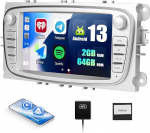 CAMECHO 2+64G Android 13 autoraadio Ford Focus MK2 Mondeo Cmax Galaxy Smax Kuga koos Carplay/Android autoga, 7-tolline puuteekraan koos GPS WiFi Bluetooth RDS FM (h&otilde;bedane)
