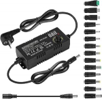 Universaalne toiteallikas 3V-12V, 4.5A 54W Reguleeritav toiteallikas 100V-240V vahelduvvoolu ja alalisvoolu adapter LED pinge n&auml;idikuga ja 14 otsaga koduelektroonika, alalisvoolu mootor, 4.5A Max.