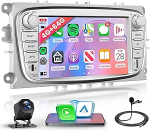 4G + 64G juhtmevaba Carplay Android autoraadio Ford Focus II mk2 Mondeo S-Max C-Max Galaxy 7-tolline autoraadio Android auto navigatsiooniga GPS WiFi peeglilink Bluetooth FM/RDS/32 EQ/USB/SWC tagurdamine