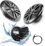 Velex Marine Stereopakett m&otilde;&otilde;turiga peaosa DAB/AM/FM Bluetooth 4x45W ja 2 x 6,5 k&otilde;larit mustalt