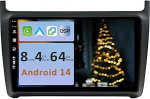 [4GB + 64GB] Android 14 autoraadio VW Golf Polo (2008-2020) [Integreeritud CarPlay/Android Car/DSP/GPS]-9-tolline IPS 2.5D kaamera + MIC-DAB/juhtimisratas/peeglilink/Bluetooth 5.0/360