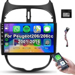 Hodozzy Carplay Android autoraadio Peugeot 206/206cc/Citroen C2 2002-2010.9-tolline autoraadio puuteekraaniga autoraadio GPS/WiFi/HiFi/RDS raadio/2 USB/SWC jaoks