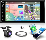 6G + 128G 8-tuumaline 7-tolline autoraadio Bluetooth Toyota Hilux RAV4 Corolla Prado Land Cruiser Carplay Android auto, DSP, WiFi GPS Navi RDS/FM, Android 15 raadio 2 DIN koos AHD tagurduskaameraga