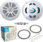 BOSS Audio Systems MR6W 2 merek&otilde;larite komplekt 6,5-tolline 90 Watt RMS, 180 Watt Max veekindel valge (2 komplekti) Premium kvaliteet paatide jaoks + kleebised ja tarvikud