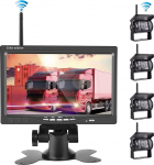 Tagantvaate kaamerakomplekt 7-tollise LCD-monitoriga ja 120&deg; laiema nurga tagantvaate kaameraga, IP67 veekindel, 18IR &ouml;&ouml;vaatega, traadita tagurduskaamerad veoautole/haagisele/bussile/kaubikule/p&otilde;llumajandusele (12-24 Volt)
