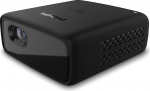 Philips PicoPix Micro+, kaasaskantav projektor, LED DLP, 3h aku kestvus, HDMI, sisseehitatud k&otilde;lar, nutitelefoni kaaslane must