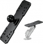 BRCOVAN 1-tolline kuulike kalasahkide paigaldusplaat, universaalne alumiiniumsulamist valmistatud elektrooniline plaat Garmin, Humminbird, Lowrance, Raymarine jaoks RAM Mounts B-Size Double Base Arm jaoks