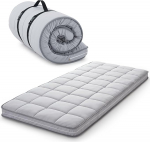 Jamdok Memory Foam Camping Mattress, Portable Foldable Futon Mattress, Machine Washable Cotton Cover, Guest Mattress for Overnight Stays, Sleeping Mat & Floor Mattress (Grey, 190 x 75 cm)