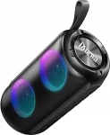 Kaasaskantav Bluetooth-k&otilde;lar, Dual Outdoor Speaker Basses Profondes, RGB tuled, 12Sth aku muusikakast, kaasaskantav Bluetooth 5.3 Hands-Free funktsioon, IPX6 veekindel, kaasaskantav b&auml;nd, DSP, must