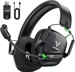 Juhtmevabad m&auml;ngukomplektid, 2,4 GHz USB ja Bluetooth m&auml;nguk&otilde;rvaklapid mikrofoniga, 50 mm juht, madal viivitus, 50-tunnine aku, juhtmevabad k&otilde;rvaklapid PS5, PS4, PC, Mac, Switch (must)