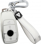 KUNIO Autov&otilde;tme &uuml;mbris sobib Mercedes Benz E-klassi S A C-klassi S65 E43 E400 E300 E320 CLA GLA GLE GLC GLK AMG TPU v&otilde;tmehoidja kaugjuhtimispuldi kaitsekate 3 nuppu Valge