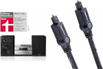 Panasonic SC-PMX94EG-S Micro HiFi s&uuml;steem 120W RMS & Amazon Basics Toslink optiline digitaalne helikaabel, 3m, &uuml;hilduv teleriga, must