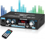 HiFi v&otilde;imendi AK35, Bluetooth 5.0 Mini Bluetooth Stereo, HiFi Stereo Audio v&otilde;imendi USB/MIC/FM/TF, Audio v&otilde;imendi vastuv&otilde;tja koos Bass Treble Tuneriga, Kaugjuhtimispult Digital, koju v&otilde;i autosse