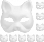 SAFIGLE Pack of 10 Paper Cat Masks - t&uuml;hjad maskid Cosplay Party Carnival Halloween ja kost&uuml;&uuml;mim&auml;ngu kassimaskid v&auml;rvimiseks ja kaunistamiseks