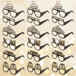 18 St&uuml;ck Happy New Year Brillen, 2025 Silvesterbrille, Glitzer-Happy New Year Brillen, Papier, Neujahrsparty-Brille, ausgefallene Neujahrsparty-Brille, Neujahrs-Foto-Requisiten, Cheer to 2025