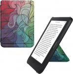 kwmobile kaitsekott &uuml;hildub Kobo Clara BW/Clara Colour/Tolino Shine (5) / Shine Colour - Kunstnahast &uuml;mbris - eReader Cover Case - roosa sinine roheline