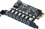 MZHOU 7 Port USB 3.0 PCI Express Expansion Card, PCIe Card Connector USB 3.2 Gen1 Card 5Gbps Internal Hub Connect 7 Devices for Windows 11/10/8/7/Vista/XP