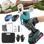 Battery Loppers with LCD Display, Battery Secateurs with Brushless Motor, Electric Secateurs 25-45 mm Cutting Diameter, Battery Garden Scissors with 2 Batteries 2000 mAh, Battery Pruning Shears Garden