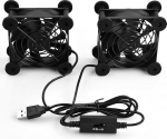 Pack of 2 USB Quiet PC Fan, 120 mm USB Brushless Cooling Fan, 5 V Brushless Computer Fan, Dual Ball Bearing Fan, 2 in 1 Case Fan 2600 RPM 32CFM for Router PS5 TV Box Laptop (120 mm)