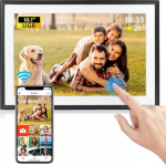 Digital Picture Frame WiFi 10.1 Inches, 32 GB Memory Smart Digital Picture Frame 1280 x 800 HD IPS Touchscreen with Auto Rotate, Share Photos or Videos via Frameo App