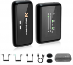 NearStream AWM20D Wireless Lavalier Microphone with Noise Cancellation, HD LCD Screen, 200 m Transmission, 7H Runtime, Ultra Compact Lapel Microphone Wireless for Camera/Mobile Phone/PC