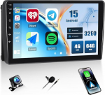 CAMECHO 4+64G 9-tolline autoraadio Ford Transit 2009-2016 Focus 2005-2008 koos tagurduskaamera DSP-ga, Android 13 traadita Carplay Bluetooth HD raadio Android auto GPS WiFi FM/RDS peeglilink +