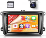 8 Core 6+128G Android Autoradio VW Golf 5 6 Passat Polo Tiguan Touran Skoda Caddy Seat 7-tolline traadita Carplay raadio koos Android auto GPS WiFi peeglilink Bluetooth FM/RDS/EQ tagurduskaameraga