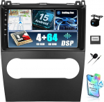 SIXWIN Qualcomm 8 Core 4+64G Android 15 autoraadio Mercedes Benz klassi B200 klassi A A160 A180 2008-2011 koos CarPlay / Android autoga, 9-tolline puuteekraan koos WiFi6 GPS Bluetooth 5.1 FM / RDS DSP EQga