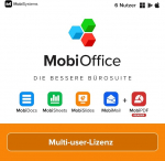 MobiOffice Multi-user: 4-in-1-B&uuml;rosuite f&uuml;r Windows | Multi-user-Lizenz | Textverarbeitung, Tabellenkalkulation, Pr&auml;sentationen, E-Mail + kostenloser PDF-Reader