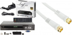 Leyf satelliidi vastuv&otilde;tja PVR salvestusfunktsiooniga digitaalne satelliidi vastuv&otilde;tja [eelprogrammeeritud Astra, Hotbird ja T&uuml;rksat jaoks] + HDMI kaabel & Sonero SAT kaabel, klass A, F isane/F pistik, 2.00 m, valge