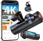 VANTRUE N4 Pro S 4K Dashcam auto STARVIS 2, 3 kanaliga Dash Cam 4K +1080P + 1440P koos GPS-iga, Dash Cam eesmine sisemine tagumine 5GHz WiFi, parkimise j&auml;lgimine 24H, h&auml;&auml;ljuhtimine, IR &ouml;&ouml;n&auml;gemine, LTE valikuline