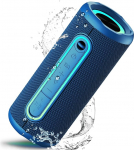 TIMU Bluetooth-k&otilde;lar koos valgusega, Bluetooth 5.4 muusikakast, kaks k&otilde;larit, kaks bassik&otilde;larit, 30-tunnine aku, IPX7 veekindel, TWS paaritus, AUX, TF-kaart, sobib &otilde;ue/peole, s&uuml;gav mere sinine