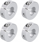 sourcing map Pack of 8 Single Split Clamping Shaft Collars 16 mm Bore, One Piece Clamp Collar, 35 mm Outer Diameter, 12 mm Thickness, Aluminium Alloy, Set Screw Split Collar Clamp
