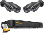 Anlapus 1080P valvekaamera komplekt 4 v&auml;likaamerat j&auml;lgimine 8CH H.265 + DVR ja 1TB HDD, liikumise tuvastamine, 24M IR &ouml;&ouml;n&auml;gemine