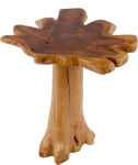 Riess Ambiente Solid Tree Trunk Coffee Table Root 60 cm Teak Wood Side Table with Year Rings Living Room Table