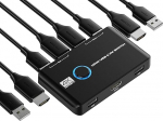 Jancane KVM Switch, 4K 60Hz HDMI KVM Switch 2PC 1 monitor, 2 Port Box USB HDMI l&uuml;litid 2 arvutile, mis jagavad klaviatuuri, hiirt, printerit ja HD monitori