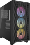 CORSAIR 3000D RGB Airflow Mid-Tower arvutikapp - 3 x AR120 RGB ventilaatorit - Kolme pesa GPU tugi - Sobib kuni 8 x 120 mm ventilaatorile - K&otilde;rge &otilde;huvooluga disain - must