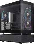 GAMEMAX N80 BK PC korpus ATX Mid Tower, 270&deg; panoraamklaas ees ja k&uuml;ljel, 6 x 120 mm ARGB PWM ventilaatorite eelinstallatsioon, USB-C Gen2, BTF ja vertikaalne GPU tugi, ATX Mid-Tower PC korpus m&auml;ngude jaoks