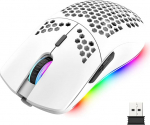 Mengshen RGB Gaming Mouse, traadita hiired kerge Honeycomb Shell, k&otilde;rge t&auml;psusega optiline reguleeritav 3200 DPI ergonoomiline Windows PC s&uuml;learvuti m&auml;ngijatele (valge)