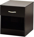 Vida Designs &ouml;&ouml;kapp must 1 sahtli, metallist k&auml;epidemed ja r&ouml;&ouml;pad Unikaalne sahtli tugi, mis takistab painutamist, magamistoa m&ouml;&ouml;bel Riano umbes 47 x 40 x 36 cm (K x L x S x M)