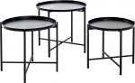 HAKU M&ouml;bel Art Deco Side Tables Set of 3 Black Metal Dimensions Height 37/40/43 cm Diameter 39/43/48 cm