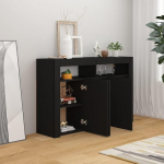 K&ouml;&ouml;gikapp Sissep&auml;&auml;sukapp Mitmeotstarbeline kapp Sideboard Minimalistlik Sideboard 115,5 x 30 x 75 cm Must mitmeotstarbeline kapp Mitmekihiline puitkapp
