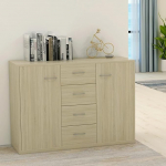 Sonoma Oak Sideboard, 88 x 30 x 65 cm, Chipboard, Multi-Purpose Cabinet, Highboard, Drawer Chest of Drawers, Side Cabinet, Hallway Cabinet, A Variety of Styles to Choose From