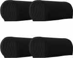 LINGXIYA Armlehnenbez&uuml;ge-Set, 4 St&uuml;ck, Stretch-Sessel-Armlehnenbez&uuml;ge f&uuml;r St&uuml;hle, Sofas, Liegestuhl, rutschfeste Armlehnenbez&uuml;ge, Polyester-Armkappen f&uuml;r M&ouml;belschutz, Schwarz