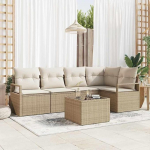 5-teiliges modulares Gartensofa-Set in Schwarz und Wei&szlig; aus Poly-Rattan mit Kissen als Outdoor Ecksofa Garnitur f&uuml;r die Terrasse