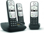 Gigaset A690A Trio juhtmeta telefon automaatvastajat numbrin&auml;idikuga ECO DECTGAP Black + 2 lisatelefonitoru