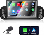 Liubobu autoraadio Fiat Panda 2013-2020 &uuml;hilduv traadita Apple Carplay & Android auto, 7-tolline Fiat Panda raadio koos puuteekraaniga/Bluetooth/FM/AM/USB/DPS/RDS/peeglilinkiga